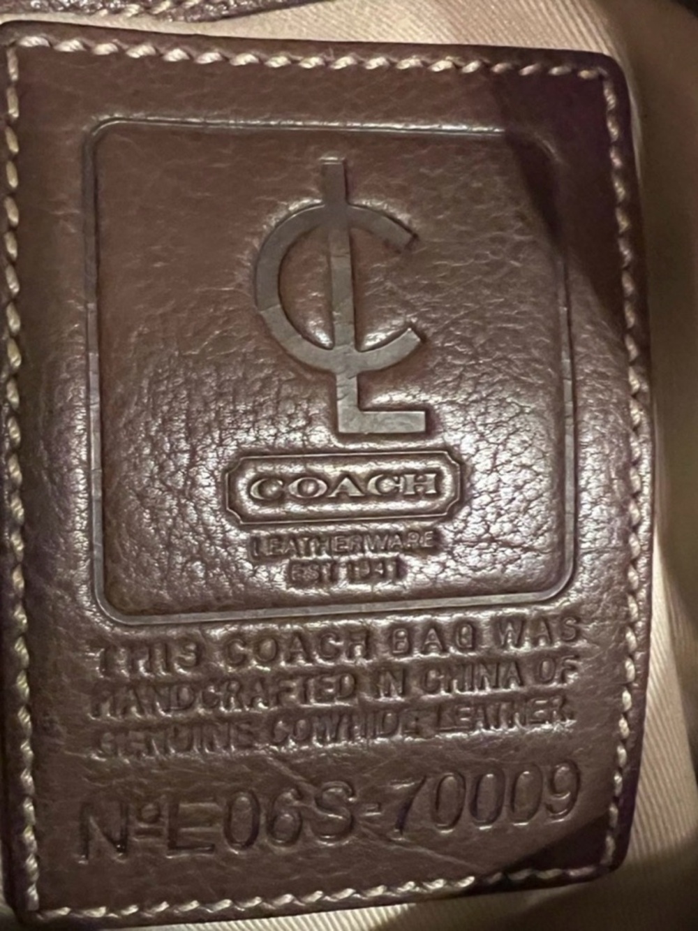 Coach Brown Leather Messenger Bag with Canvas Strap - Picture 15 of 16